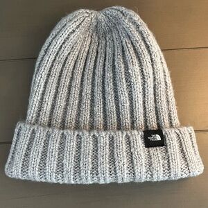 The North Face Light Gray Knit Hat - unisex